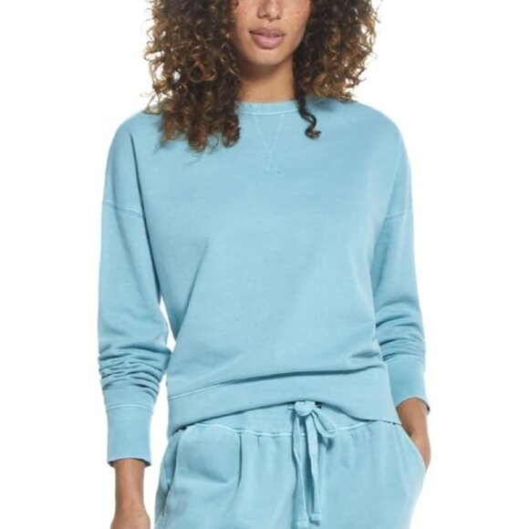 Weatherproof Vintage Women’s Pullover Sweatshirt French Terry Sun Washed Blue S - Picture 2 of 3